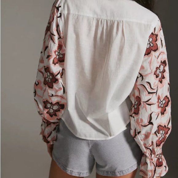 BY ANTHROPOLOGIE | V-Neck Embroidered Blouse Size S, BNWT - Picture 3 of 10